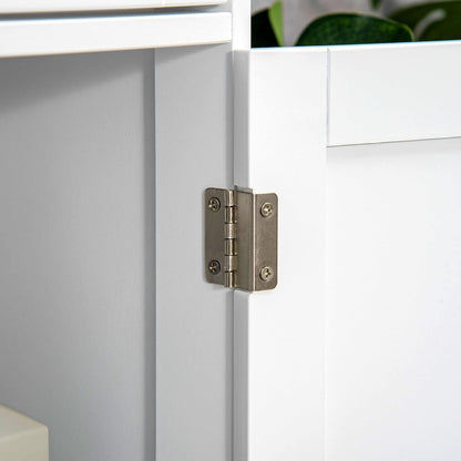 Freestanding Bathroom Storage Cabinet with 2 Drawers & Adjustable Shelf, White