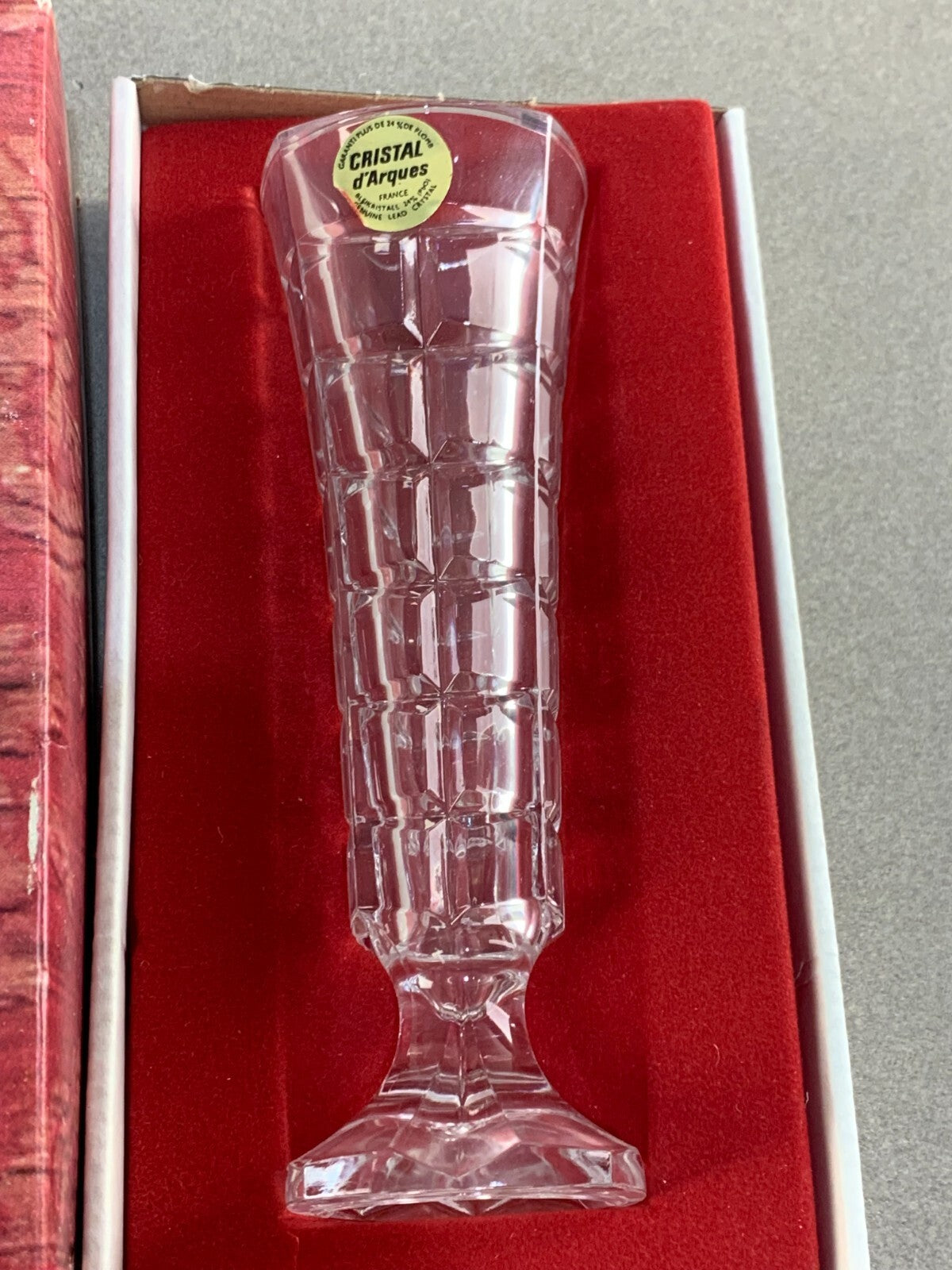 Vintage Cristal D’Arques Soliflor Cut 24% Lead Crystal Pedestal Bud Vase