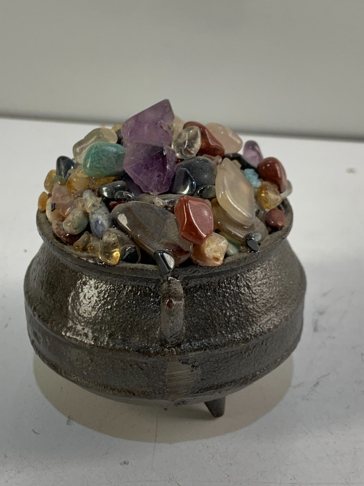 POT OF THE TALISMANS, Made with Iron Cast & BRASILIAN semi-precious stones