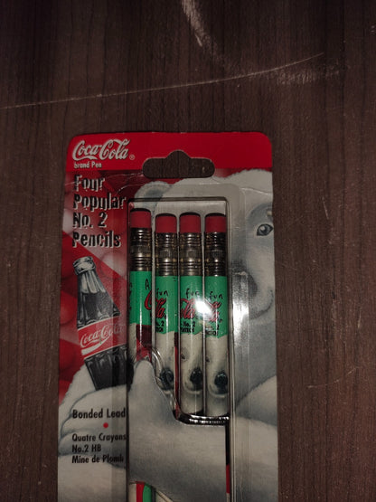 Vintage Rare 1996 Coca-Cola Brand - Polar Bear Pencils (4) - New In Box - 6