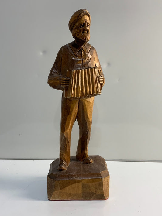Vintage Hand Carved Paul E Caron Wooden Statue