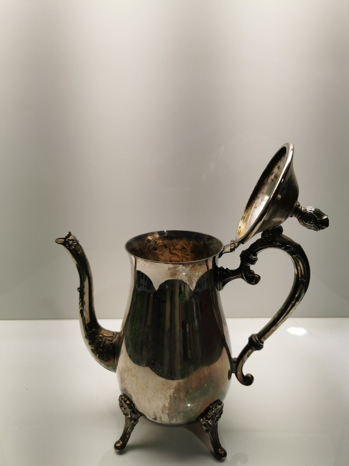 Vintage Silver Plated Tea Pitcher with Lid