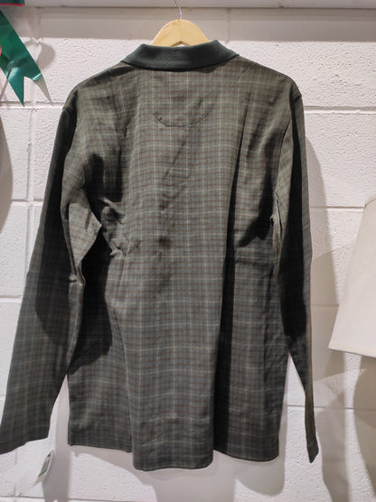 ARROW USA 1851 L POLO SHIRT  GREEN PLAID SMALL Polo