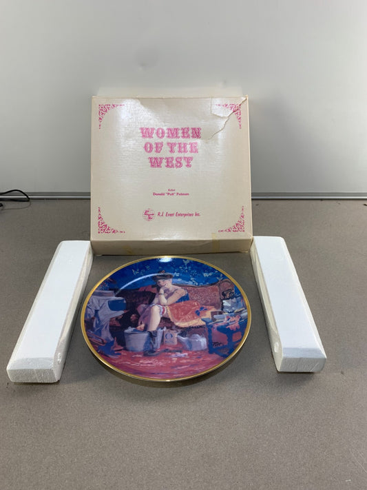 Women of the West collector plate Silver Dollar Sal Showgirls/Cowboy era W/ Box