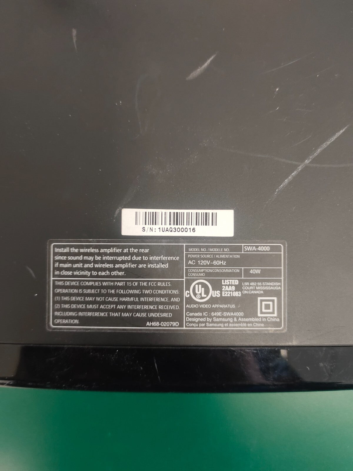 Genuine Samsung Home Theater SWA-4000 Wireless Receiver Module ONLY