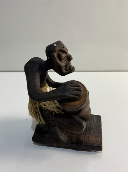 Vintage African Wooden Demon Figurine, 5 1/2" Tall