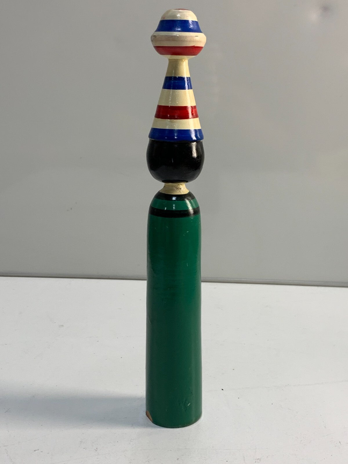 Vintage 1970s EGYPTIAN SPINDLE PEG DOLL Hand Painted Wood Figurine