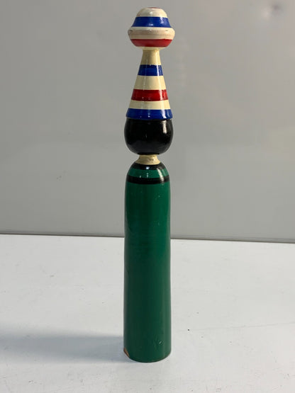 Vintage 1970s EGYPTIAN SPINDLE PEG DOLL Hand Painted Wood Figurine