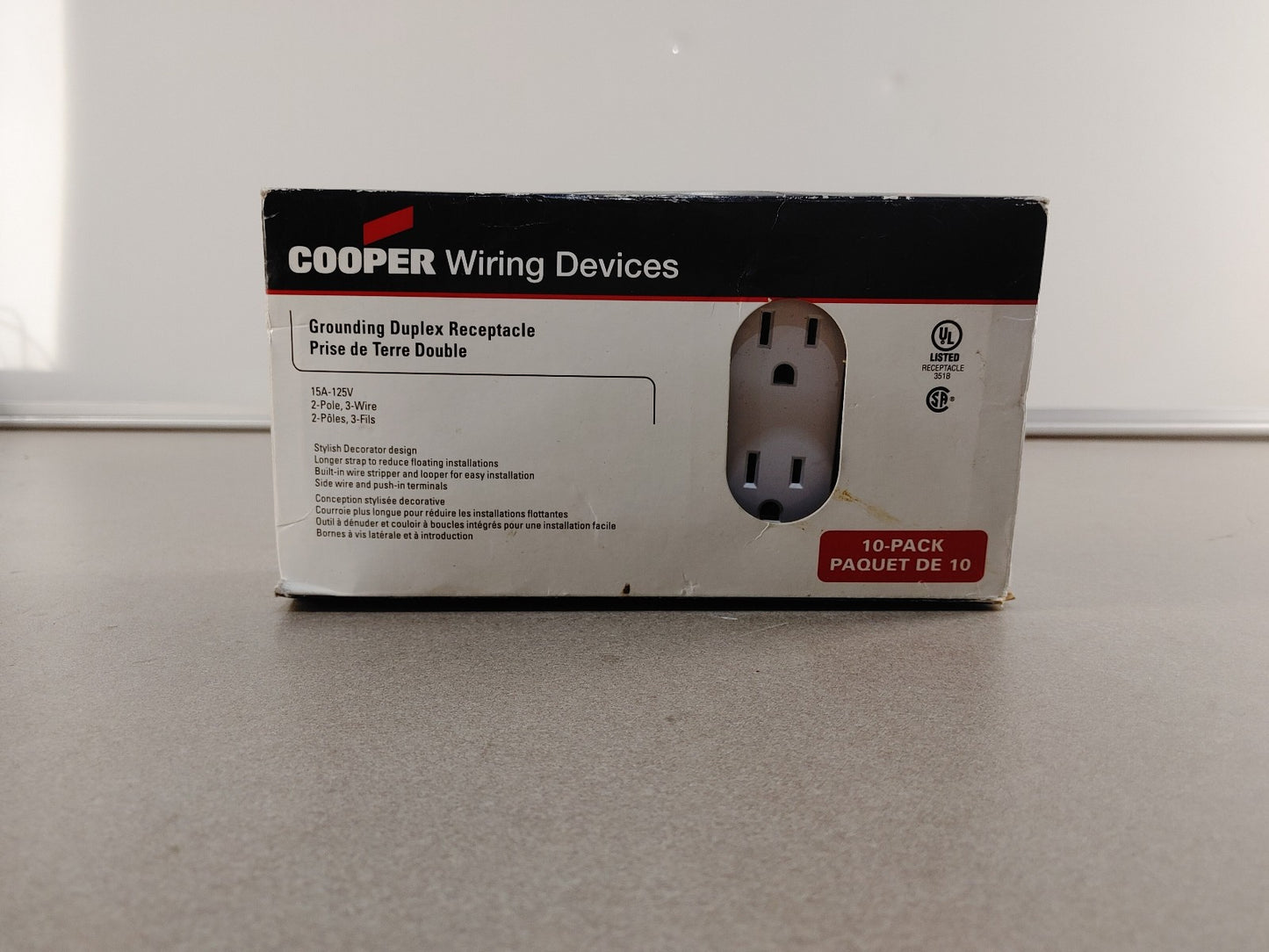 BRAND NEW Open Box Cooper US Wall Plugs Grounding Receptacles 1107W-JP-C White