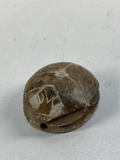Antique Egyptian Carved Stone Scarab ~ Ancient Egypt Lucky Charm Beetle