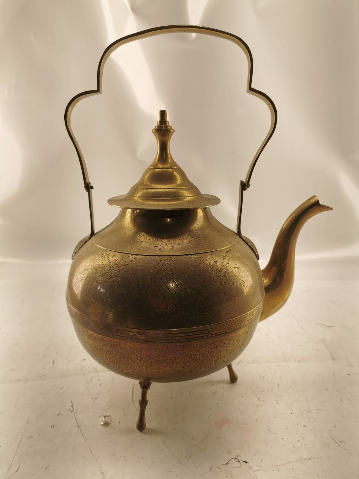 Vintage brass tea kettle