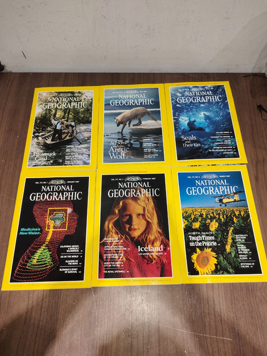 National Geographic - 1987 - January-June - Case Faux Leather - Magazines
