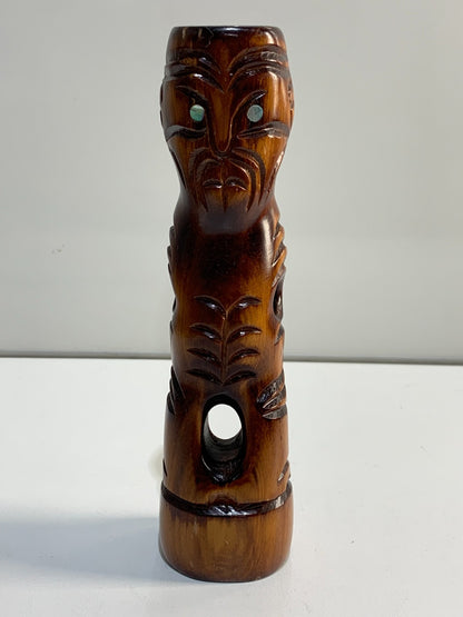 Vintage Carved Wood Tiki Bar Statue Maori New Zealand Polynesian Art