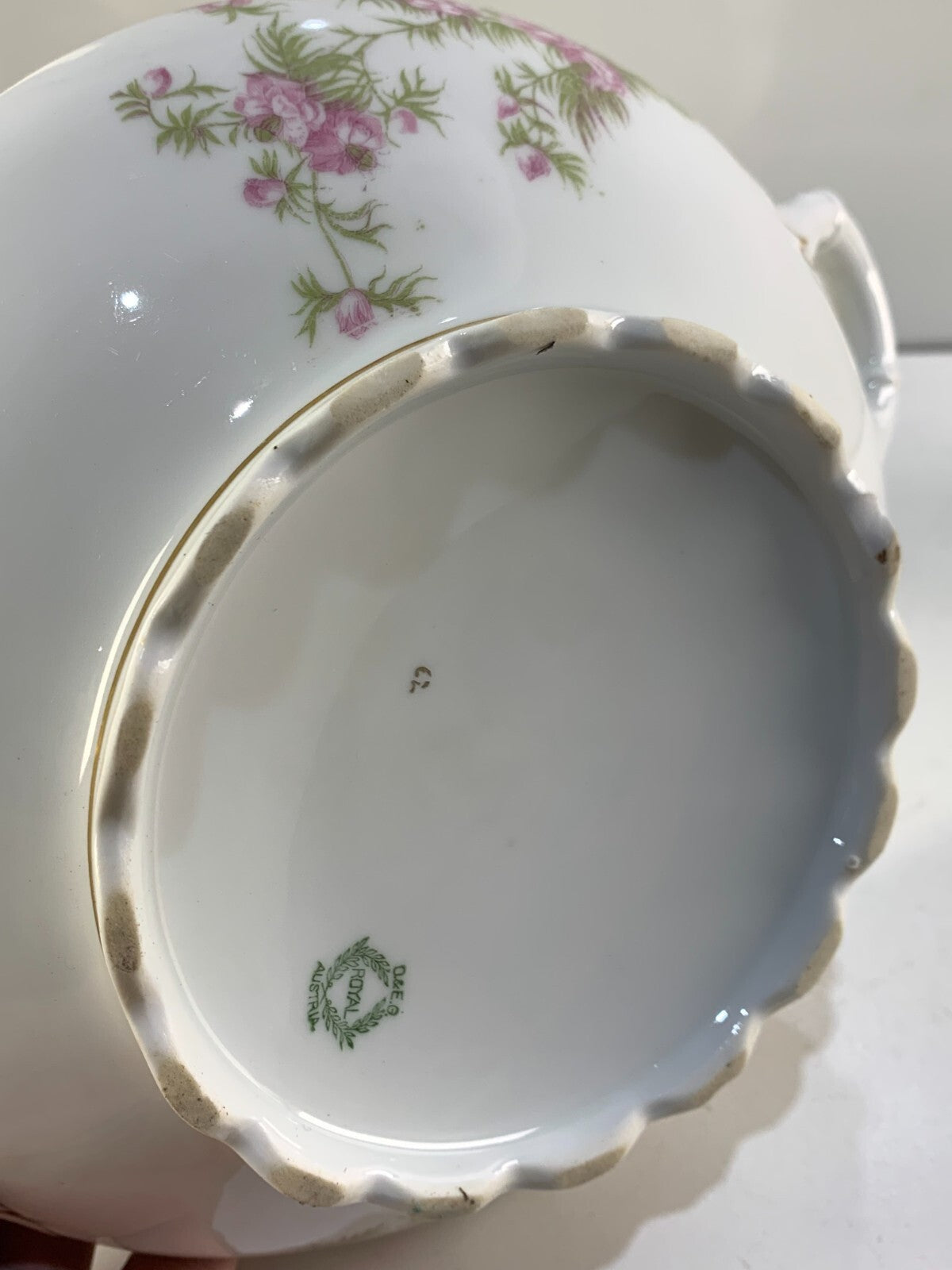 Vintage O&EG Royal Austria Round Serving Dish & Covered Sugar Bowl