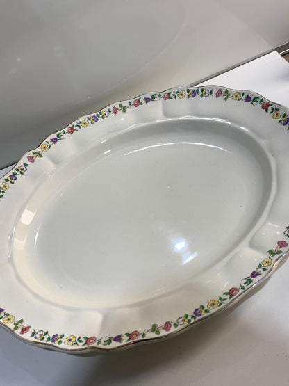 Grindley England Marlborough Royal Petal Greenway - 16" OVAL SERVING PLATTER