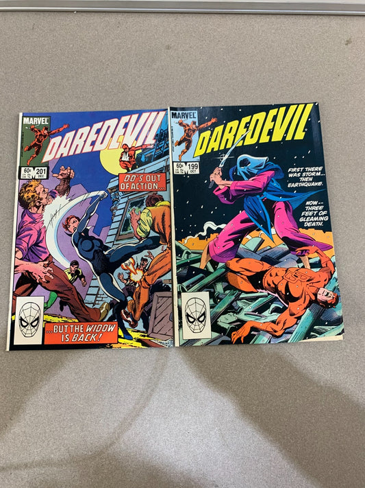 Daredevil #199 & #201 Dec 1983 Bronze Age Marvel Comics