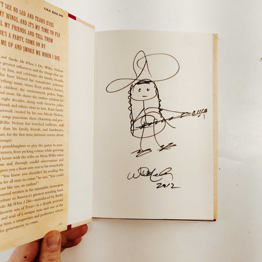 Willie Nelson Roll Me Up and Smoke Me When I Die - Signed First Edition Book