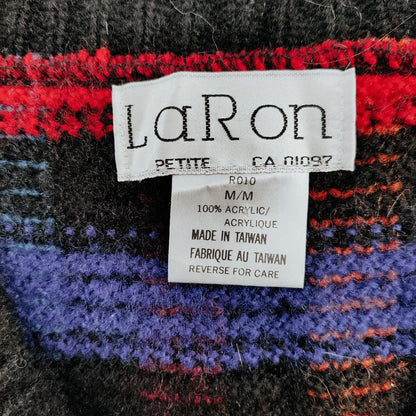 La Ron Vintage Knit Sweater Vest Multicolour Plaid Women's Size M