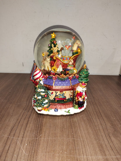 FAB HP MUSICAL Christmas LG Water Snow Globe Ball REVOLVING Inner Base