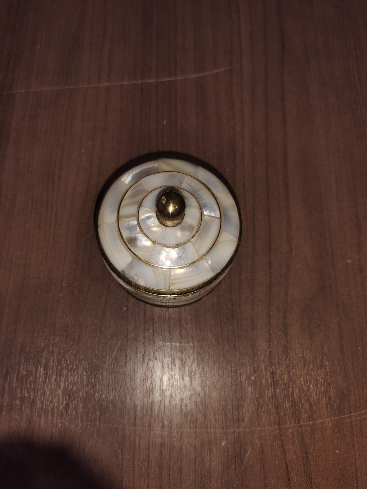 Diwali Gifts 3 Layer Brass Classy Mother of Pearl Trinket Box Jewelry Earrings