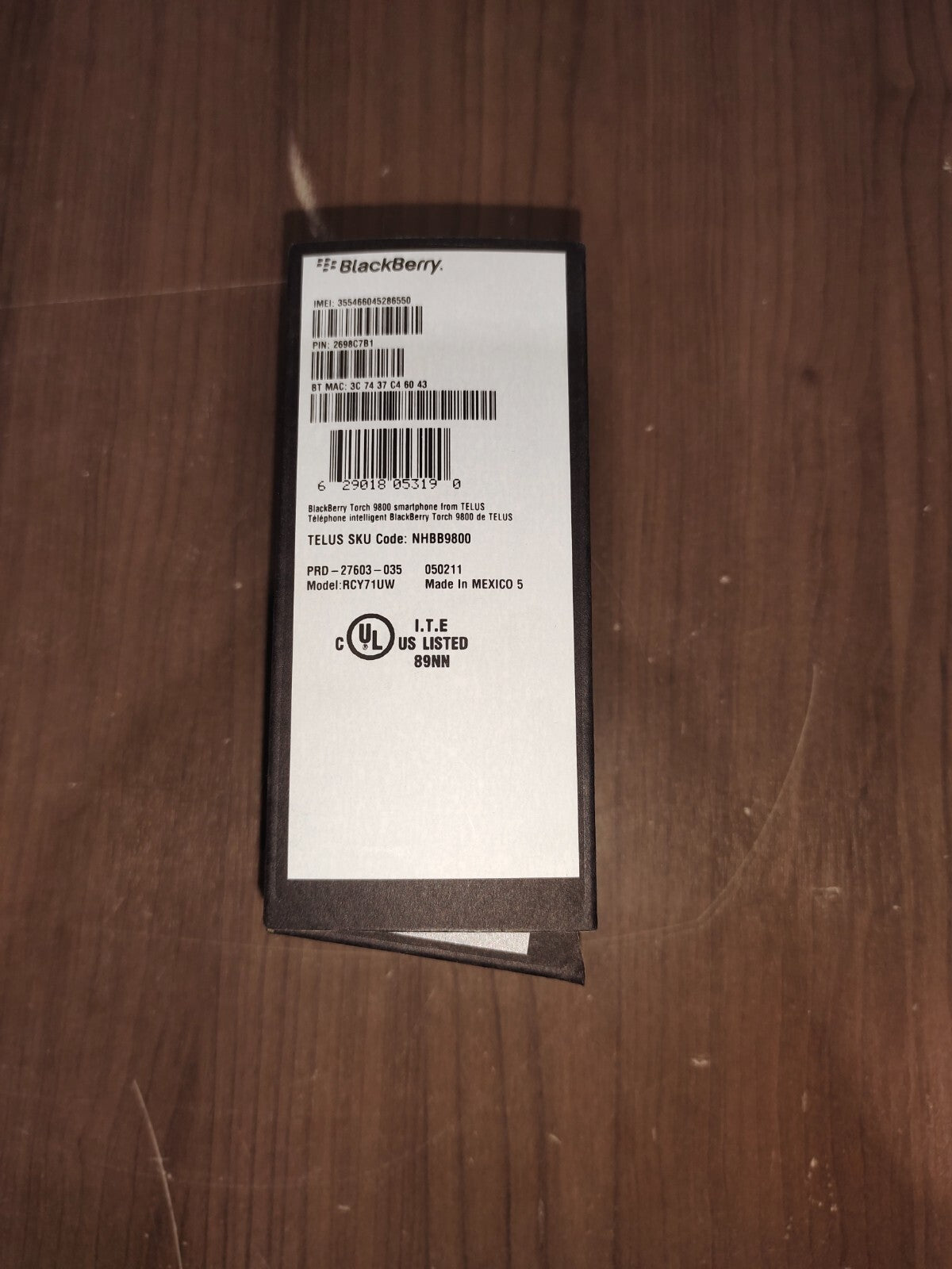 BlackBerry Torch 9800 Slider Smartphone Blac 4GB - With Power Cord