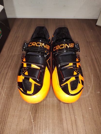 Crono CX-3 17 Mountain Bike Gravel BMX Shoes - Black Orange - Size - 40 (EUR)