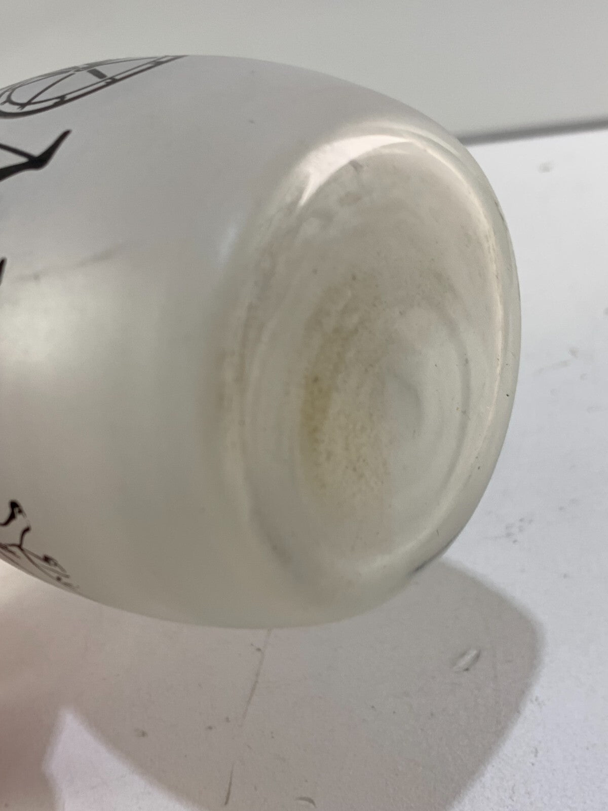 Vintage Egyptian Themed Glass Fluted Vase