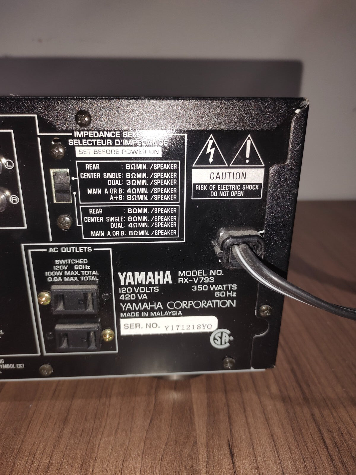 Yamaha RX-V793 Receiver HiFi Stereo Vintage 5.1 Channel Home Theater Phono Audio