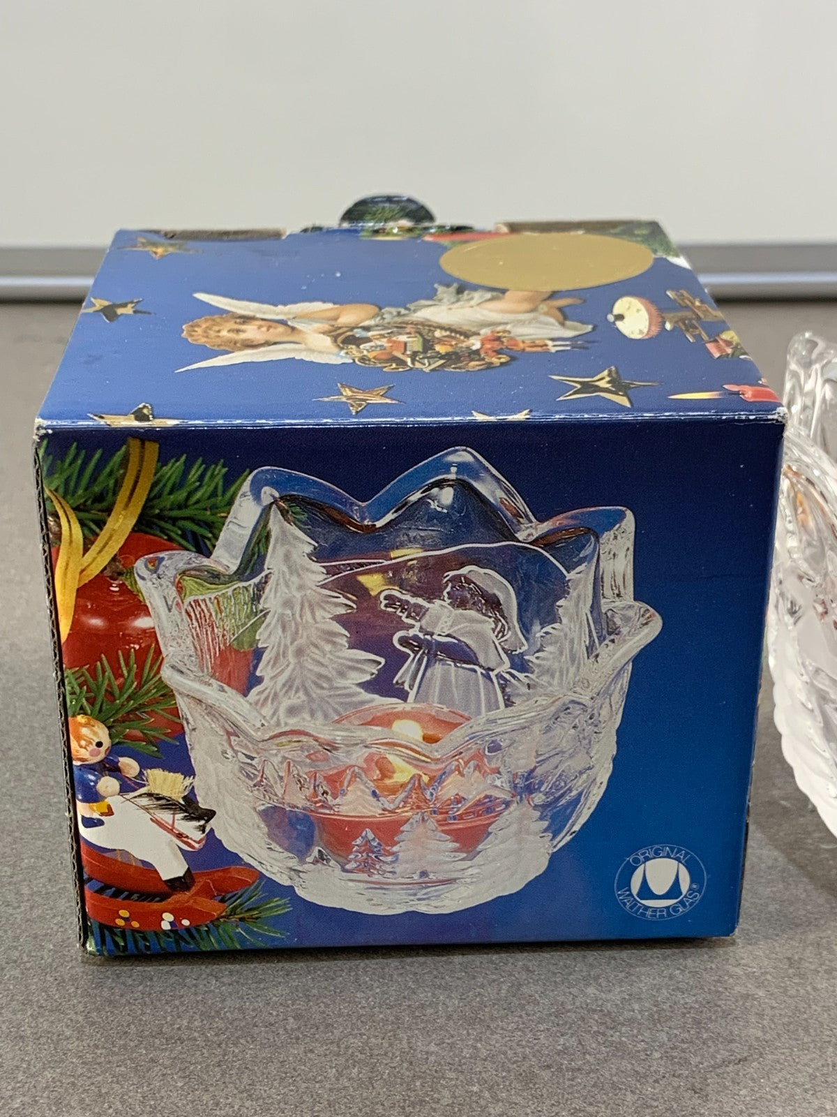 Walther Glas Germany Scandi Folk Glass Christmas Tea Light Holder + Original Box