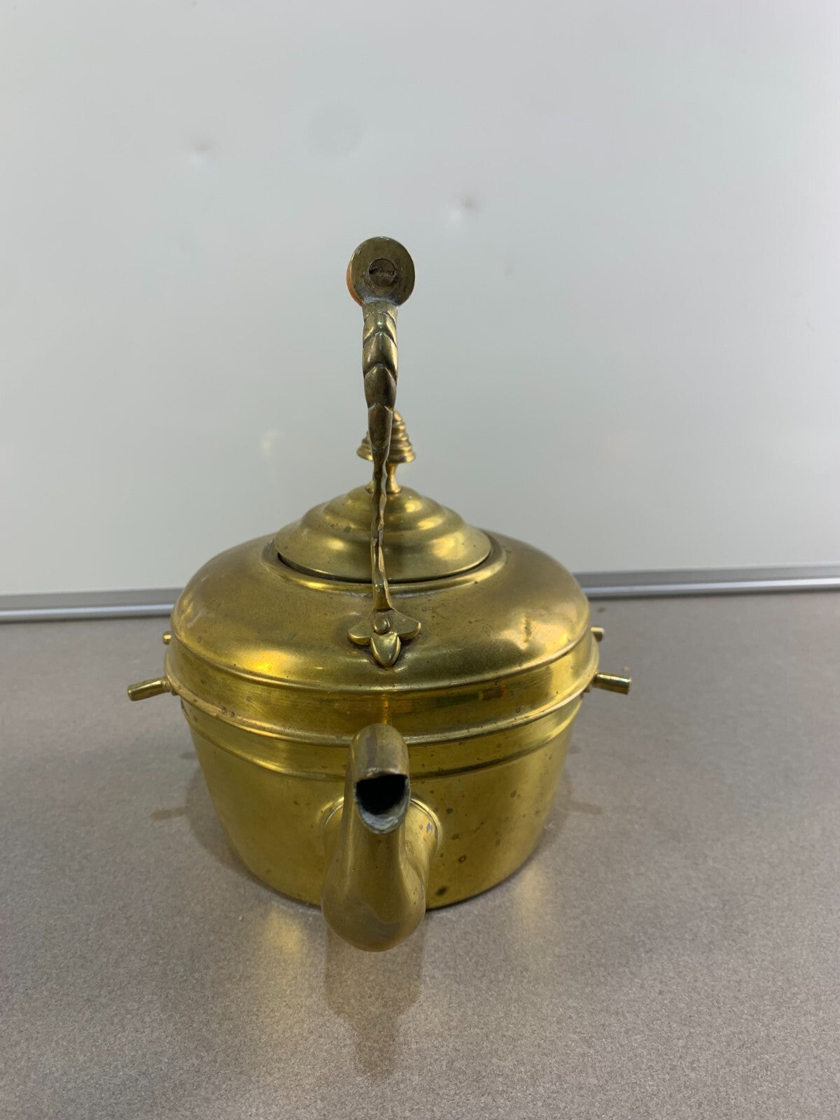 Antique Moroccan Moorish Solid Brass Tea Kettle