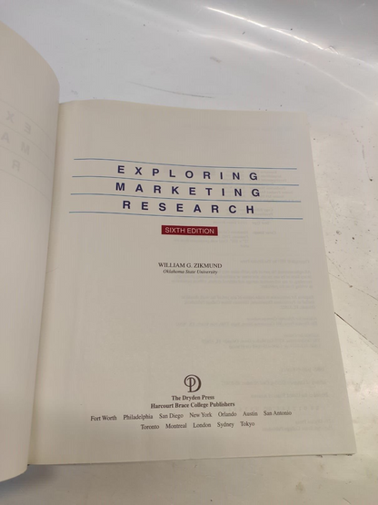 Exploring Marketing Research (The Dryden Pres... by Zikmund, William G. Hardback