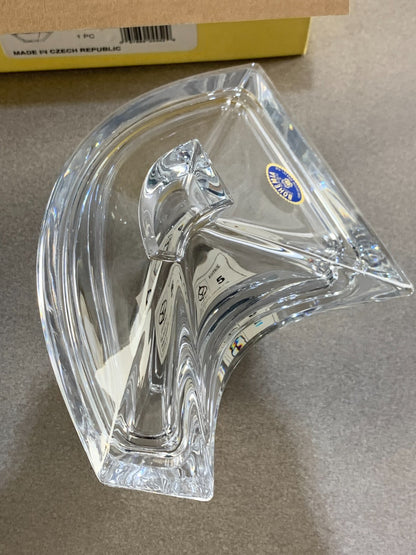 Vintage Bohemian Czech Clear 24% Lead COMET- CANDY BOX 7"