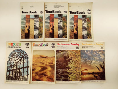 Lot of 7 Vintage 1970s AAA SC Travel Books Mexico, USA, Canada