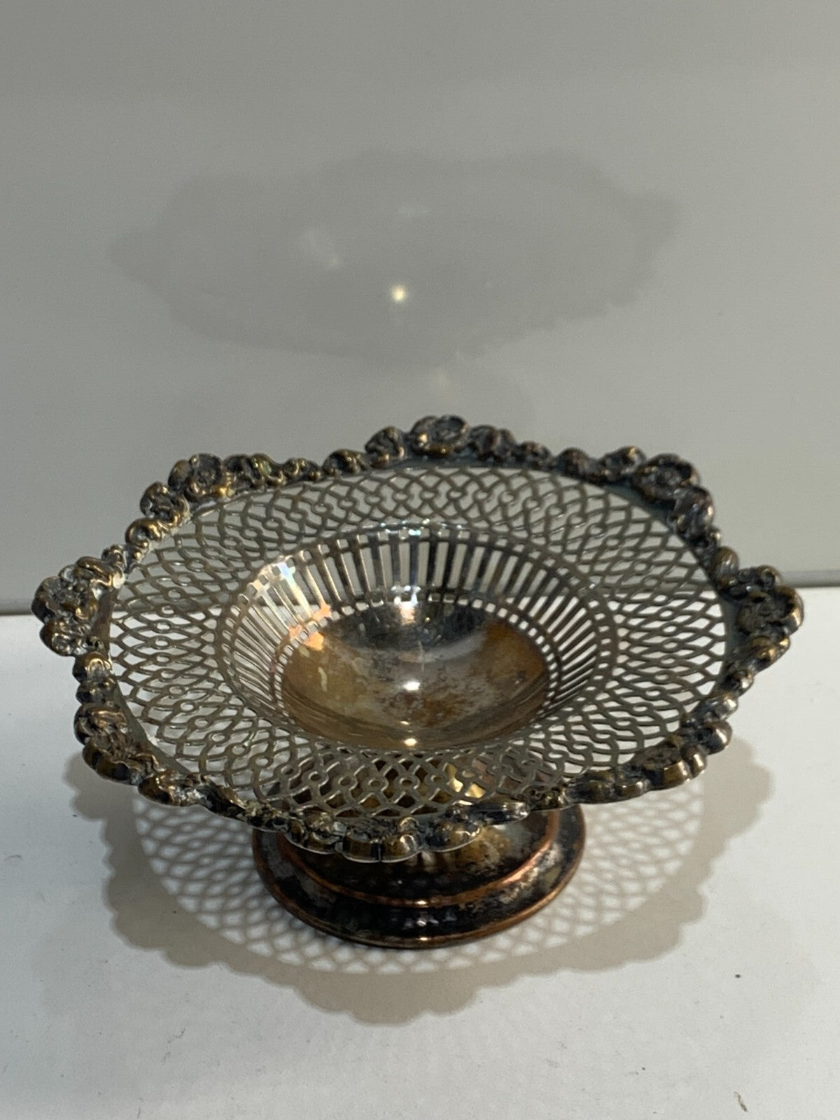 Vintage Victorian Silver Plate EP on Copper Grape footed Server