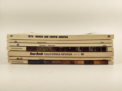 Lot of 7 Vintage 1970s AAA SC Travel Books Mexico, USA, Canada