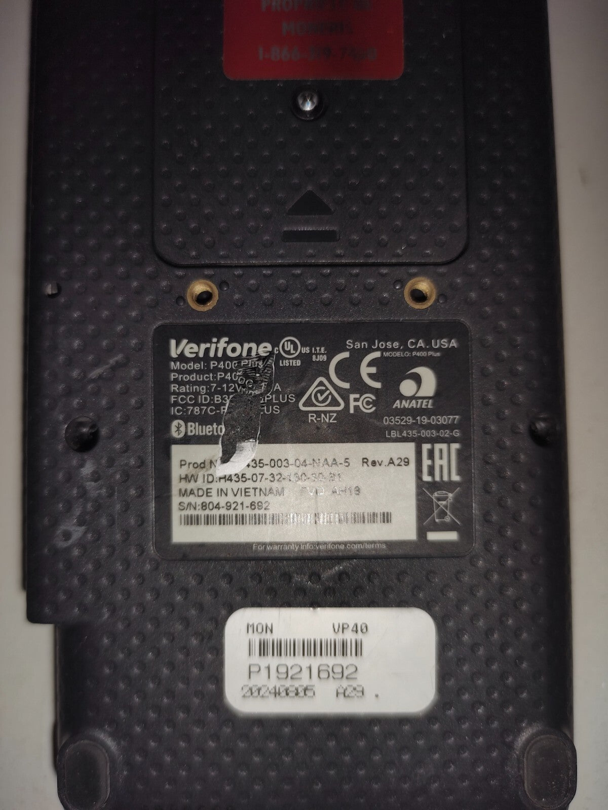 Verifone P400 Plus Stripe Credit Card Terminal