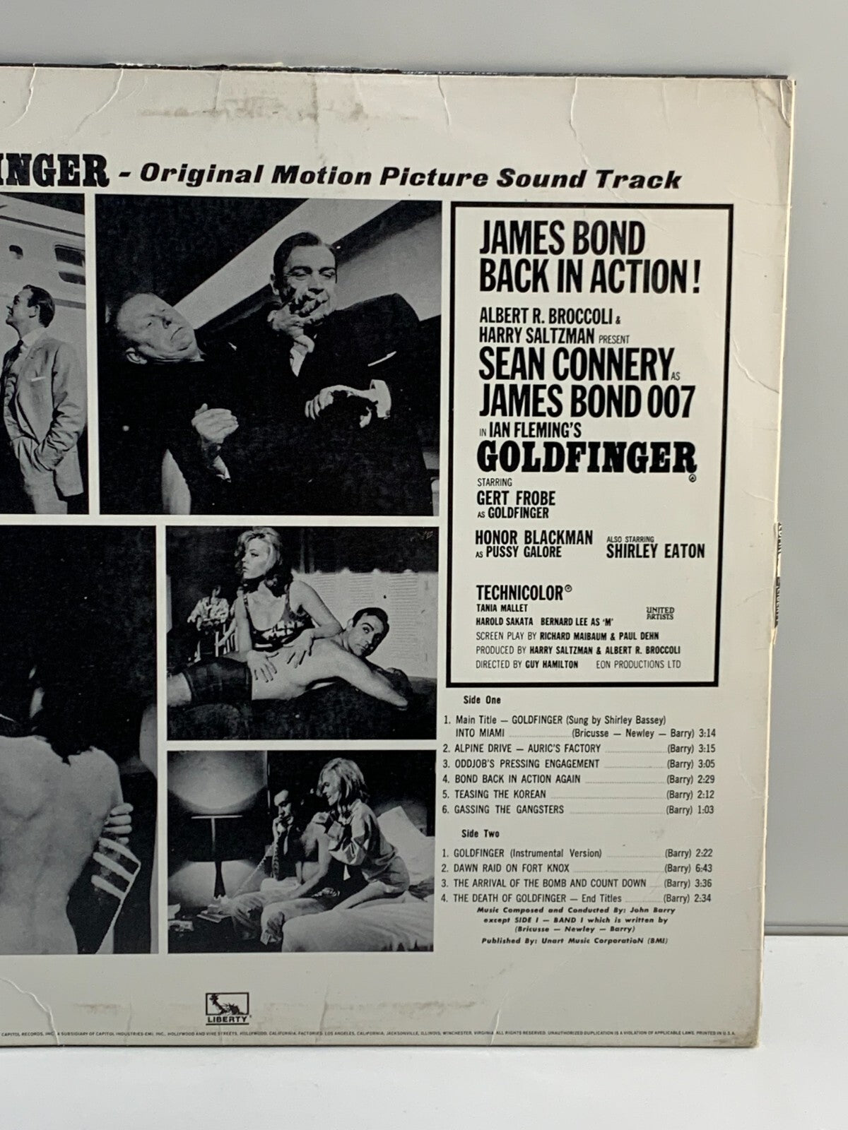Goldfinger Score Stereo L P Record United Artists UAS 5117 Black Label Album 12"