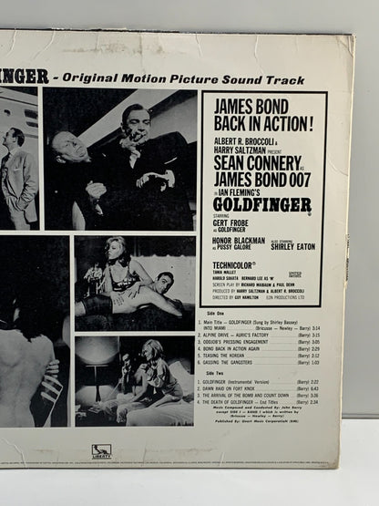 Goldfinger Score Stereo L P Record United Artists UAS 5117 Black Label Album 12"