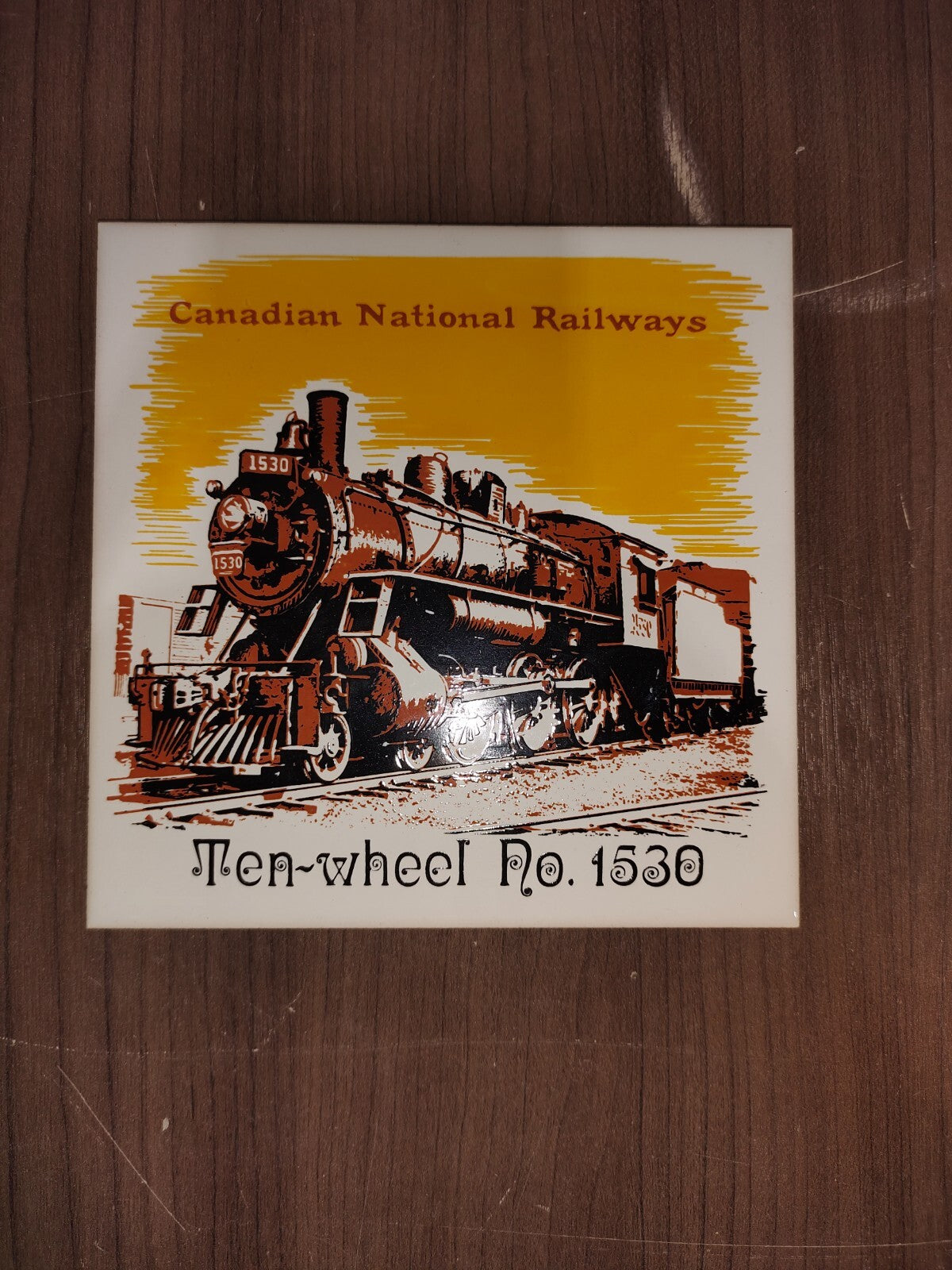 Canadian National Railways Ten-Wheel No 1530 Ceramic Tile or Trivet