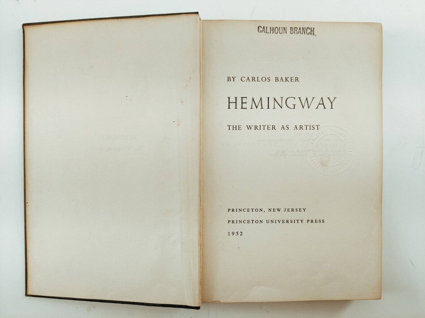 Hemingway the Writer as Artist Carlos Baker 1952 HC Book