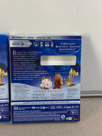 DISNEY BEAUTY AND THE BEAST 25TH ANNIVERSARY (BLU-RAY + DVD) W/ SLIPCOVER