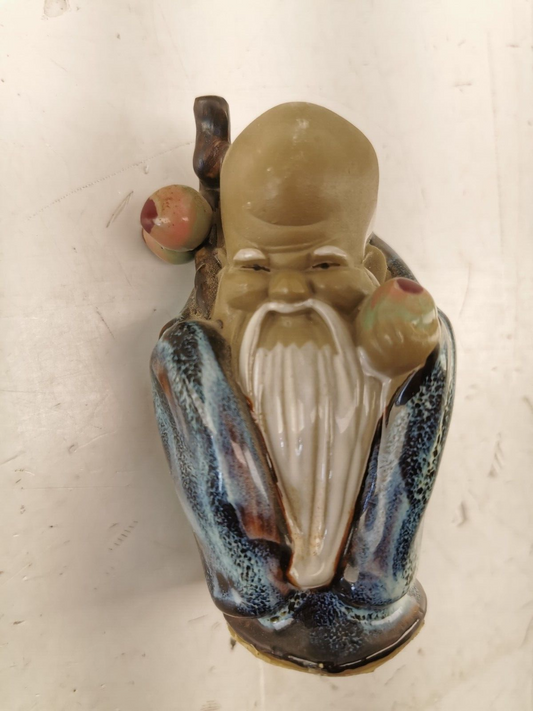 Vintage Chinese Shiwan Artistic Ceramic Mudman Glazed Figurine