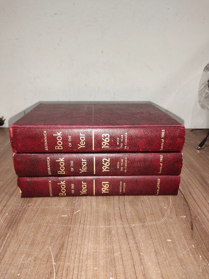 Encyclopedia Britannica Book Year - Set of 3 (1961-1962-1963)
