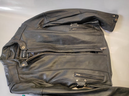 Cruiser by Sofari Collection Black Leather Motorcycle jacket- S