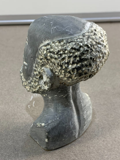 Vintage African Artisan Hand Carved Soapstone Art Sculpture Statue Bust Man