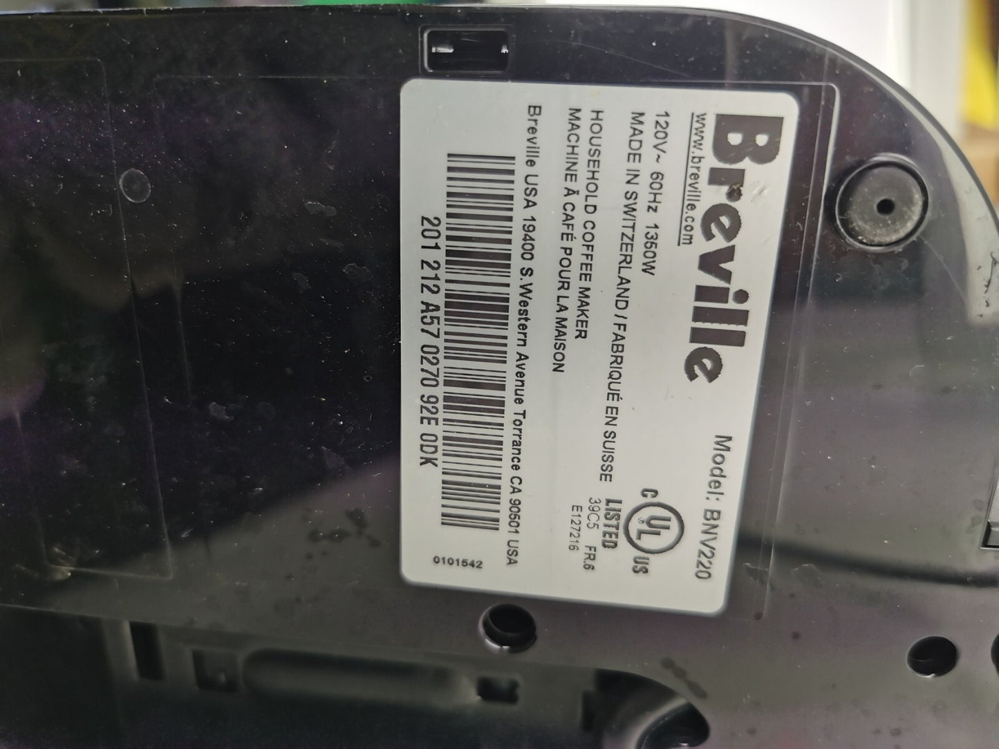 Breville Nespresso model BNV220 Power tested ONLY