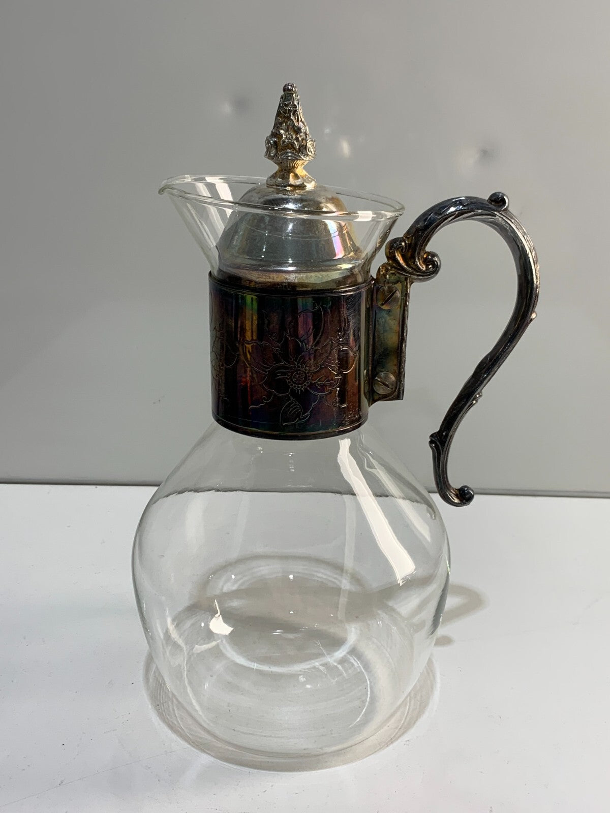Victorian Silver Plated Glass Claret