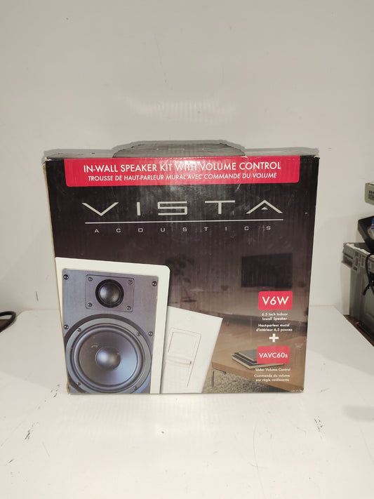 VISTA ACOUSTICS CEILING SPEAKER IN-WALL IN-CEILING MOUNT 6 INCH AUDIO PAIR