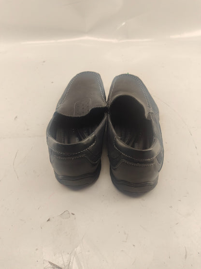 Men's Skechers, Loafers Black Leather Apron Square Toe Slip On Shoes US - 9