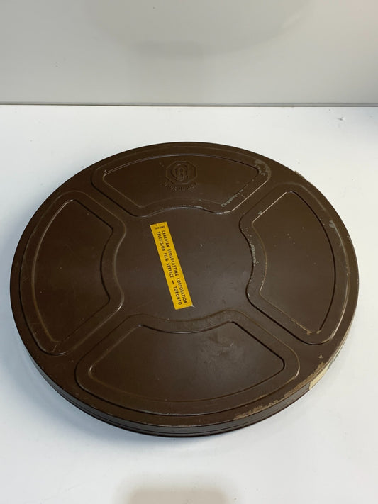 Vintage Brown Metal 16mm Film Tins - With reel inside- Made in the USA